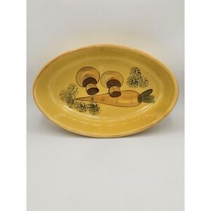 Los Angeles Potteries‎ 1971 Ovenware Oval Casserole 601 Mushroom & Carrot